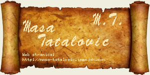 Maša Tatalović vizit kartica